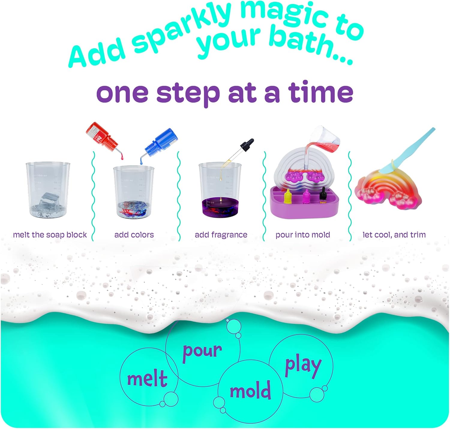 Dan&Darci Unicorn Soap Making Kit - Girls Crafts DIY Project Age 6+ Year Old Kids - Unicorn Girl Birthday Gifts - Science Activity Teenage Gift - Make Your Own Soap - Craft Toys Ages 6 7 8 9 10 11 12