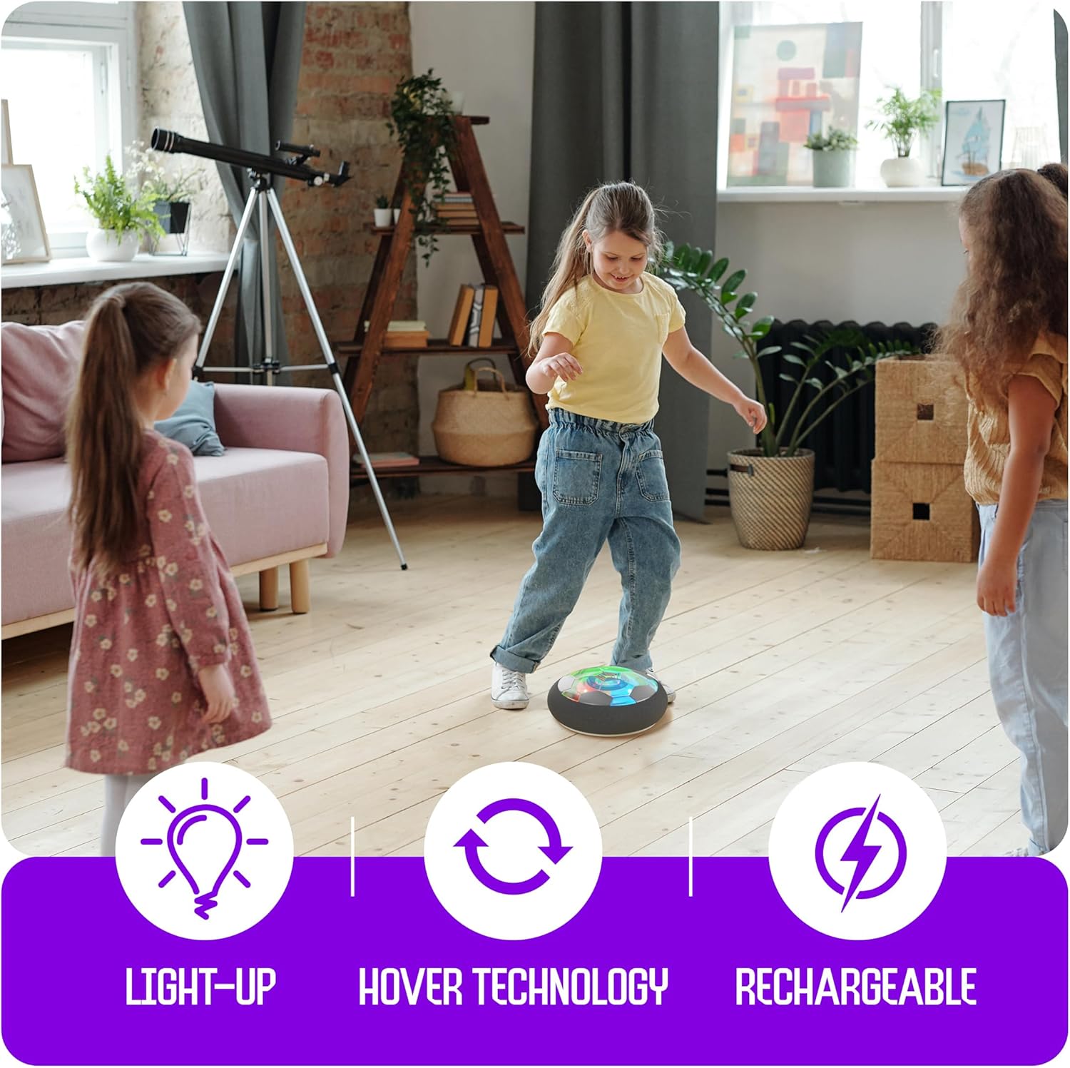 Hover Soccer Light-Up Ball, Birthday Gift for Boys, Indoor Toy Games, Kids Gifts for Age 5, 6, 7, 8, 9, 10, 11, 12 Years Old, Boy Toys for Age 3 Years and Up.