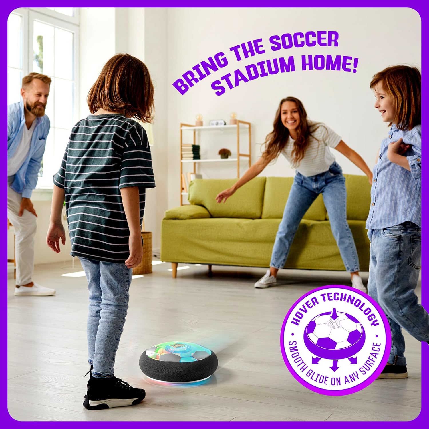 Hover Soccer Light-Up Ball, Birthday Gift for Boys, Indoor Toy Games, Kids Gifts for Age 5, 6, 7, 8, 9, 10, 11, 12 Years Old, Boy Toys for Age 3 Years and Up.