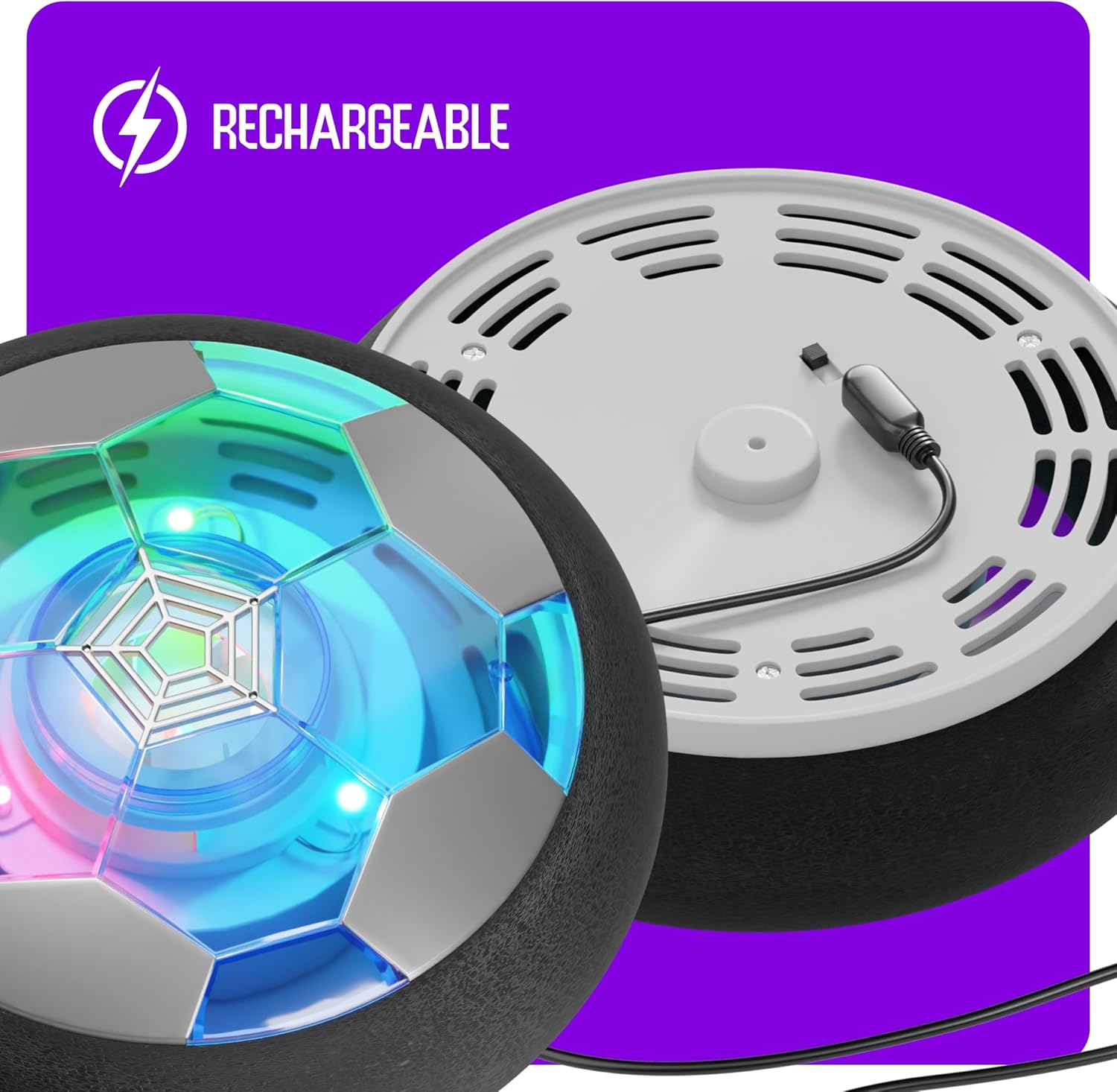 Hover Soccer Light-Up Ball, Birthday Gift for Boys, Indoor Toy Games, Kids Gifts for Age 5, 6, 7, 8, 9, 10, 11, 12 Years Old, Boy Toys for Age 3 Years and Up.