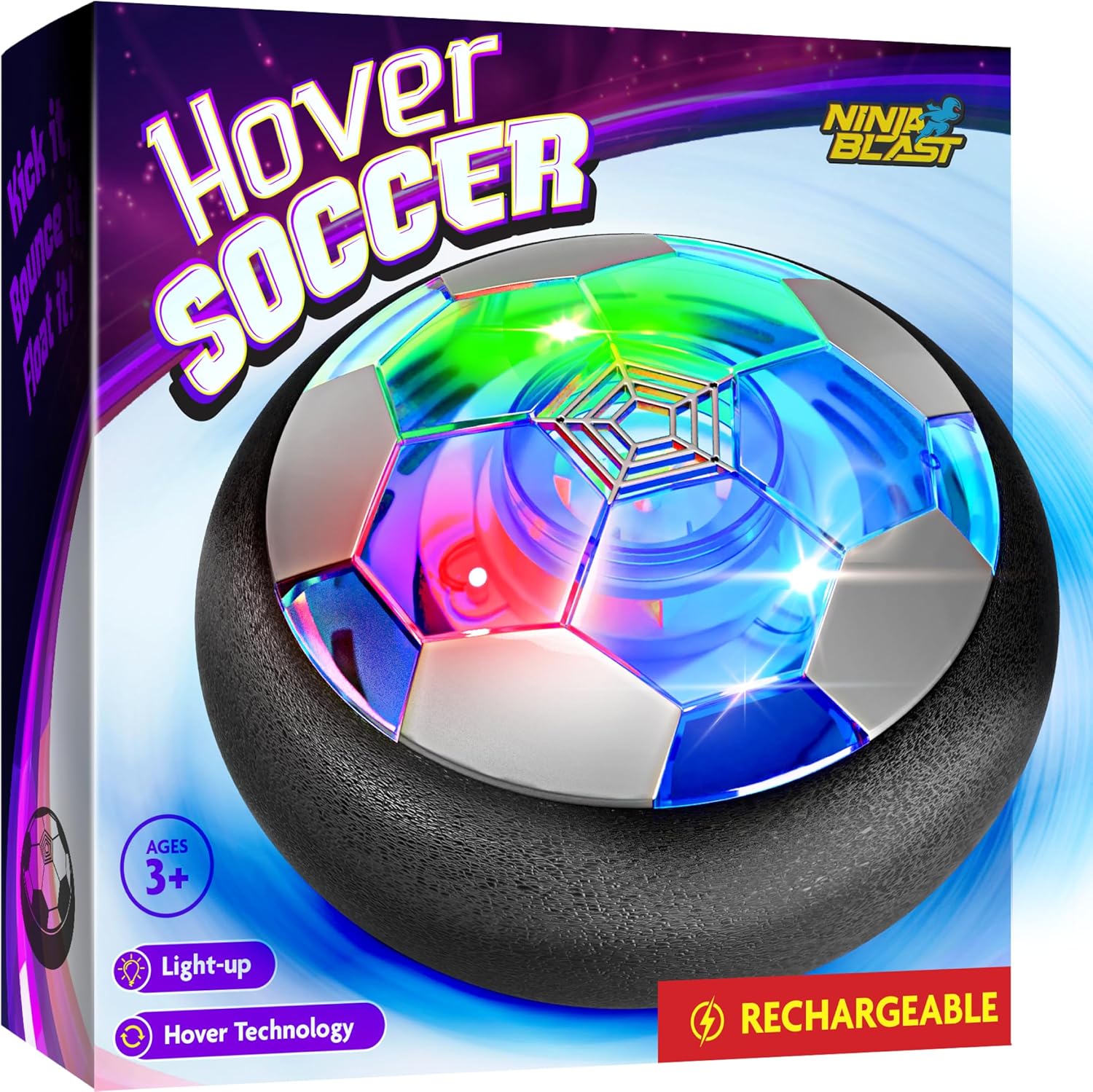 Hover Soccer Light-Up Ball, Birthday Gift for Boys, Indoor Toy Games, Kids Gifts for Age 5, 6, 7, 8, 9, 10, 11, 12 Years Old, Boy Toys for Age 3 Years and Up.