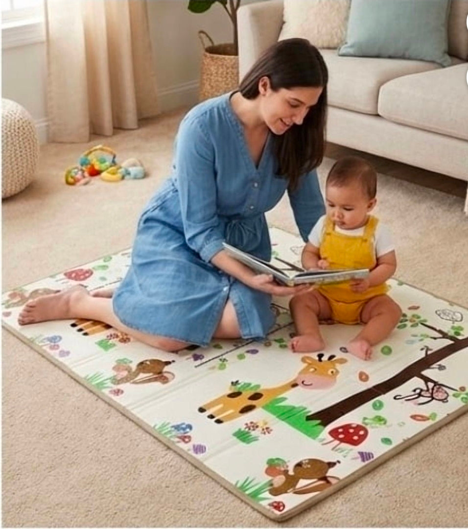 Baby Play Mat Jungle Theme 59"*79"  Foldable double side play Foam Baby Play Mat for Floor Waterproof Playmats for Babies Boy and Toddlers Infants