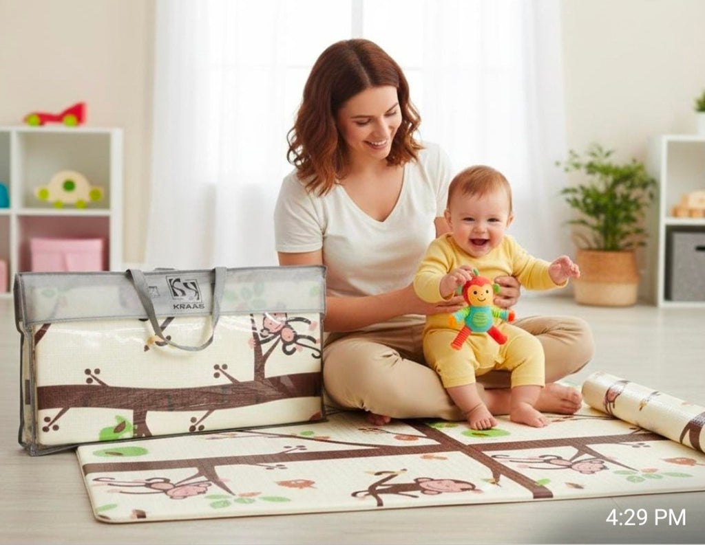 Baby Play Mat Jungle Theme 59"*79"  Foldable double side play Foam Baby Play Mat for Floor Waterproof Playmats for Babies Boy and Toddlers Infants