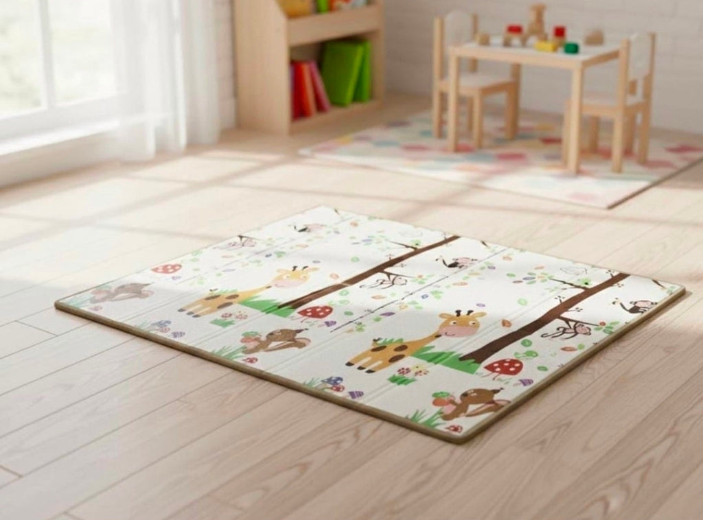 Baby Play Mat Jungle Theme 59"*79"  Foldable double side play Foam Baby Play Mat for Floor Waterproof Playmats for Babies Boy and Toddlers Infants